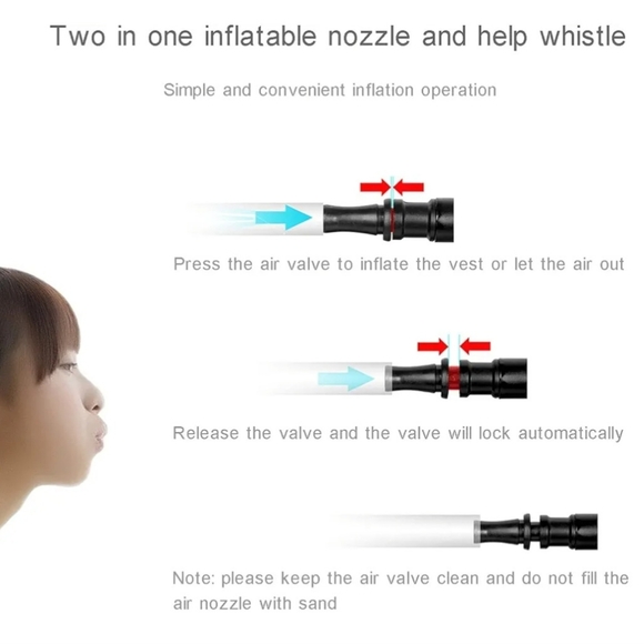 Inflatable Snorkel Vest NEON BLUE / AQUA - Picture 9 of 9